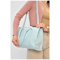 Сумка женская из экокожи голубого цвета 201796L