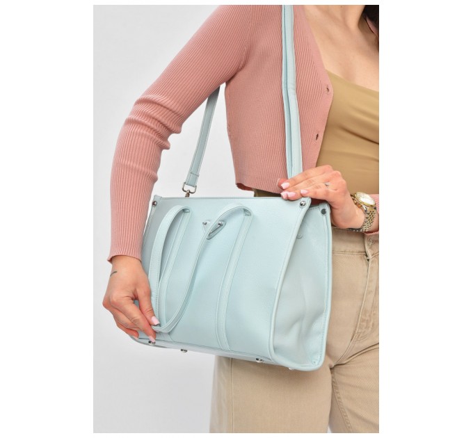 Сумка женская из экокожи голубого цвета 201796L