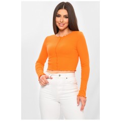 Женская кофта однотонная в рубчик оранжевого цвета 201964L