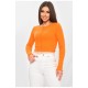 Кофта жіноча однотонна в рубчик помаранчевого кольору 201964L