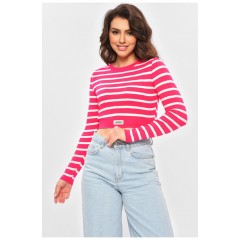 Кофта женская розового цвета в полоску 202003L