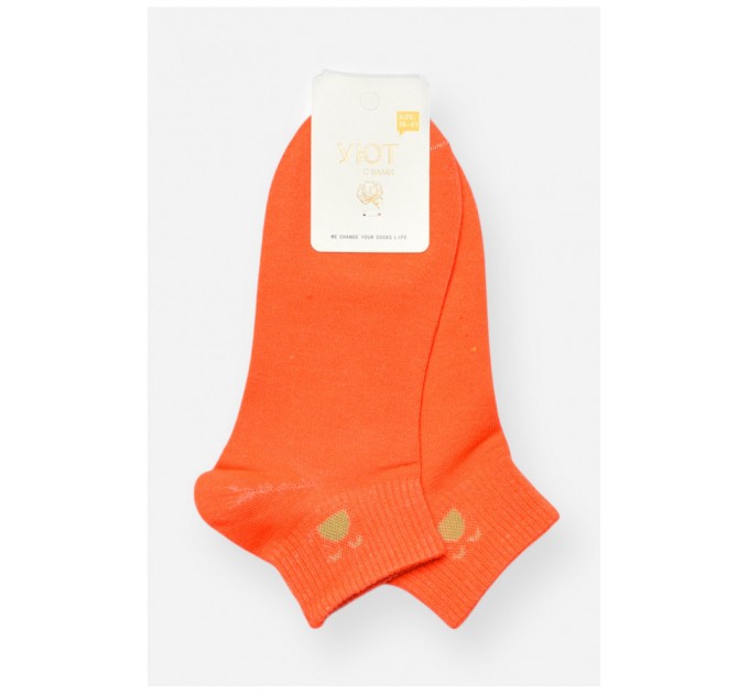 Носки женские спортивные демисезонные оранжевого цвета 202420L