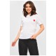 Футболка жіноча однотонна білого кольору з принтом 202441L
