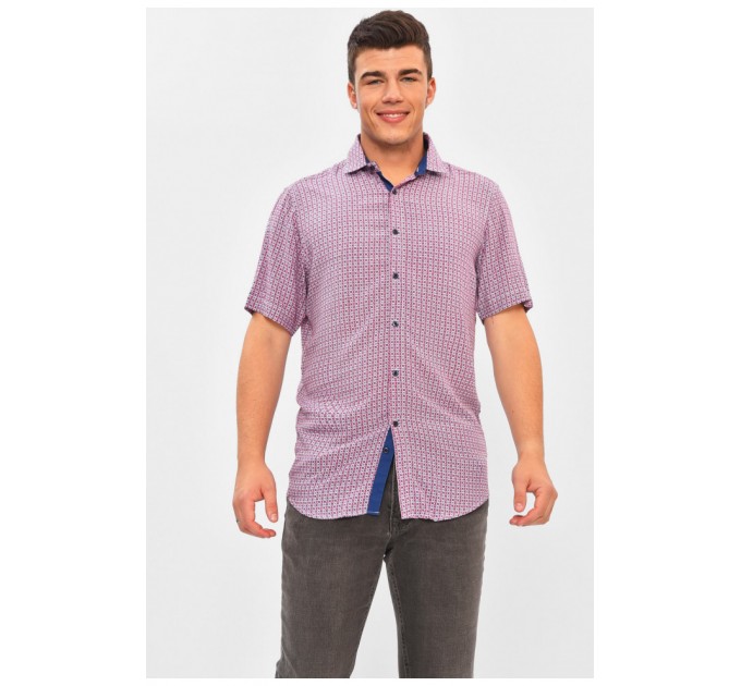 Сорочка чоловіча фіолетового кольору з принтом 202910L