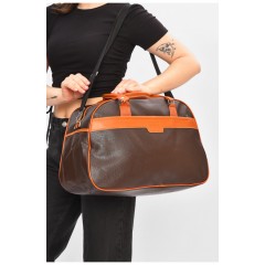 Сумка дорожня унісекс екошкіра коричневого кольору 202928L