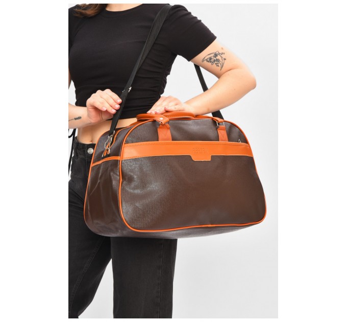 Сумка дорожня унісекс екошкіра коричневого кольору 202928L