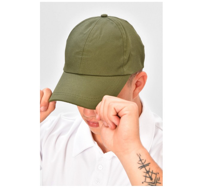 Кепка чоловіча однотонна кольору хакі 203032L