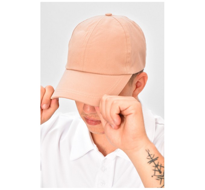Кепка чоловіча однотонна бежевого кольору 203035L