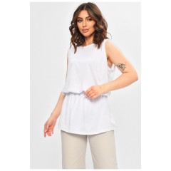 Туніка жіноча однотонна білого кольору 203060L
