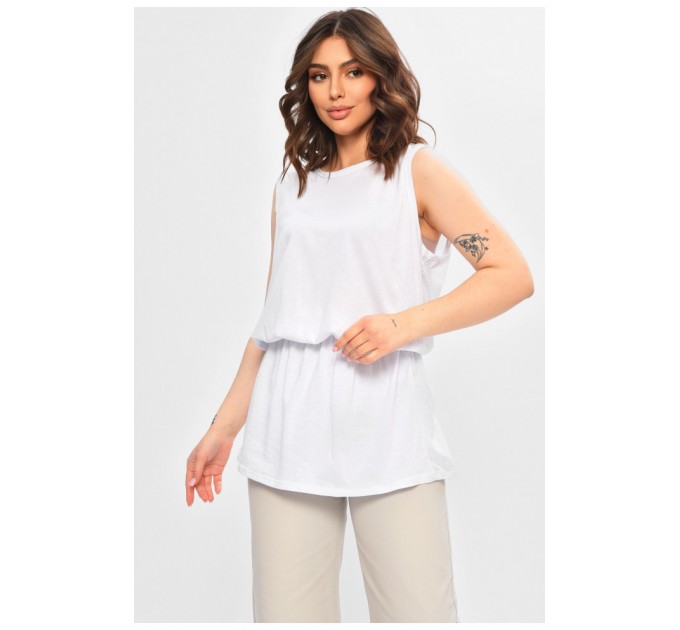 Туніка жіноча однотонна білого кольору 203060L