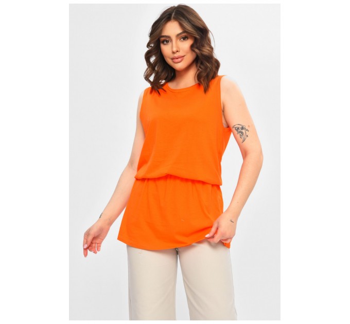 Туніка жіноча однотонна помаранчевого кольору 203064L