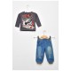Костюм дитячий для хлопчика сіро-синього кольору на флісі 203125L