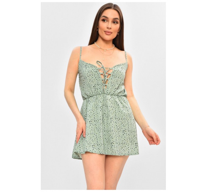 Сарафан жіночий зеленого кольору з принтом 203151L