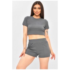 Костюм жіночий однотонний кольору графіт 203344L