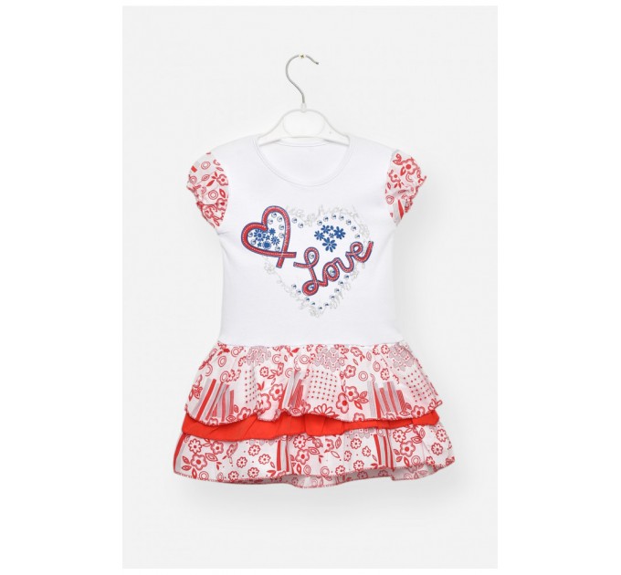 Сукня дитяча для дівчинки білого кольору з принтом 203417L