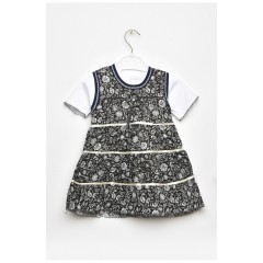 Платье+футболка детское для девочки черного цвета с принтом 203418L
