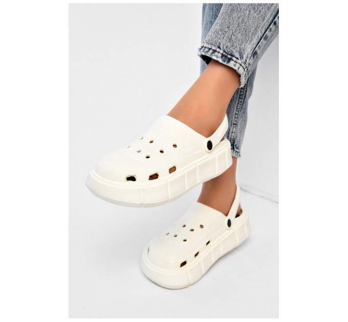 Крокси жіночі білого кольору 203493L