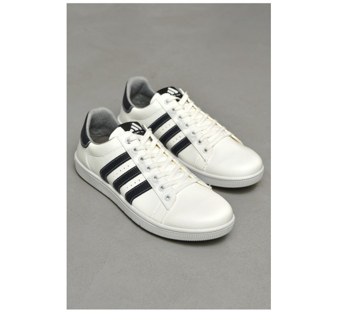 Кроссовки мужские белого цвета на шнуровке 203513L