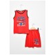 Костюм дитячий для хлопчика червоного кольору з принтом 203516L