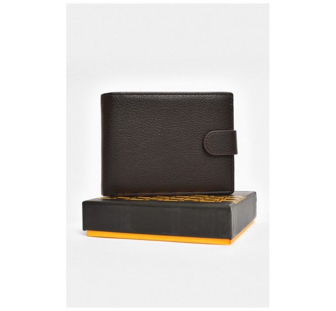 Кошелек мужской из экокожи темно-коричневого цвета 203732L