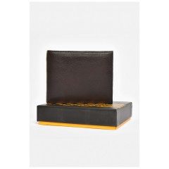Гаманець чоловічий з екошкіри темно-коричневого кольору 203733L