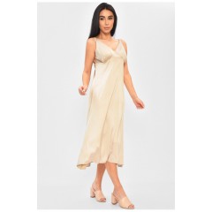 Платье женское однотонное бежевого цвета 203743L