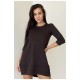 Платье женское однотонное коричневого цвета 203882L