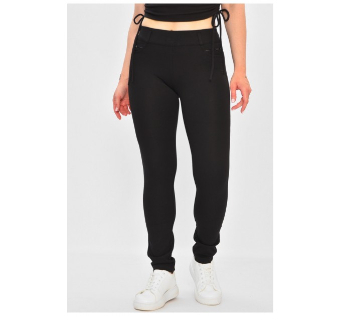 Лосины женские однотонные черного цвета 203890L