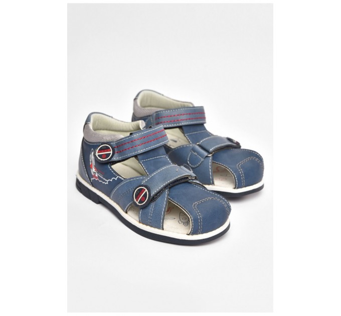 Сандалі дитячі хлопчик синього кольору на липучці 204028L
