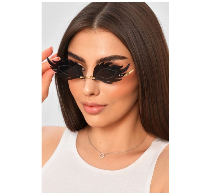 Окуляри-полум'я жіночі вузькі чорного кольору 204201L