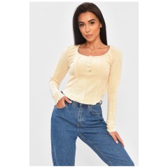 Женская кофта однотонная бежевого цвета. 204284L
