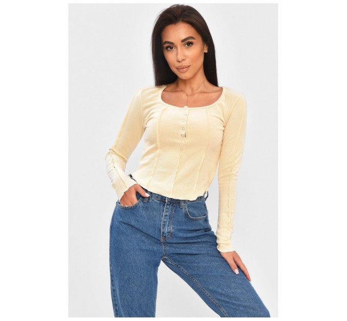 Женская кофта однотонная бежевого цвета. 204284L