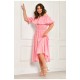 Платье женское однотонное розового цвета 204565L