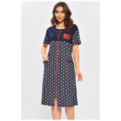 Халат жіночий батальний темно-синього кольору з принтом 204599L