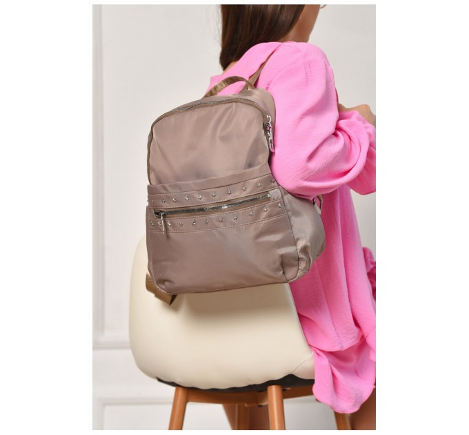 Женский рюкзак однотонный серого цвета 204636L