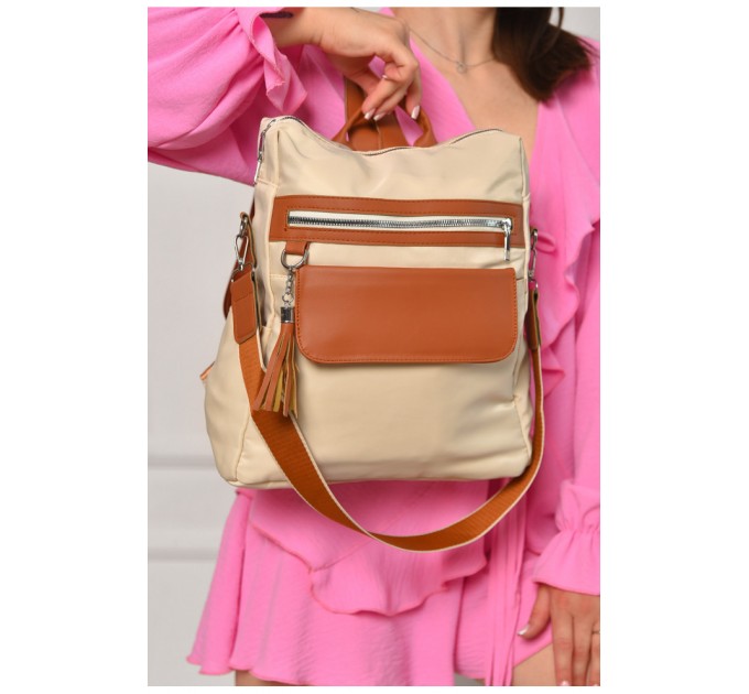 Рюкзак жіночий світло-бежевого кольору 204649L