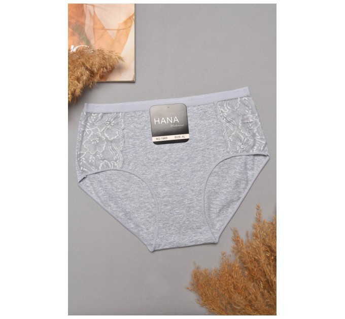 Трусы женские полубатальные серого цвета 204849L