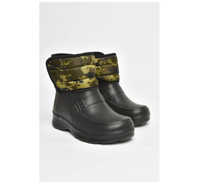 Дутики мужские пена на меху черного цвета 204870L