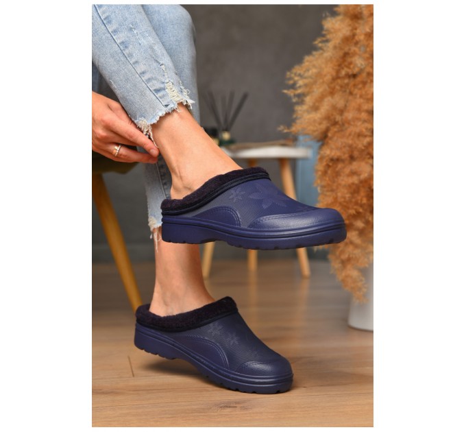 Калоші жіночі без заднина утеплені фіолетового кольору 205043L