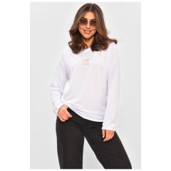 Женская кофта однотонная белого цвета с принтом 205120L