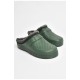 Сабо мужские на меху зеленого цвета 205240L