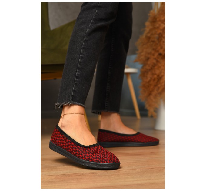 Капці жіночі темно-червоного кольору 205445L