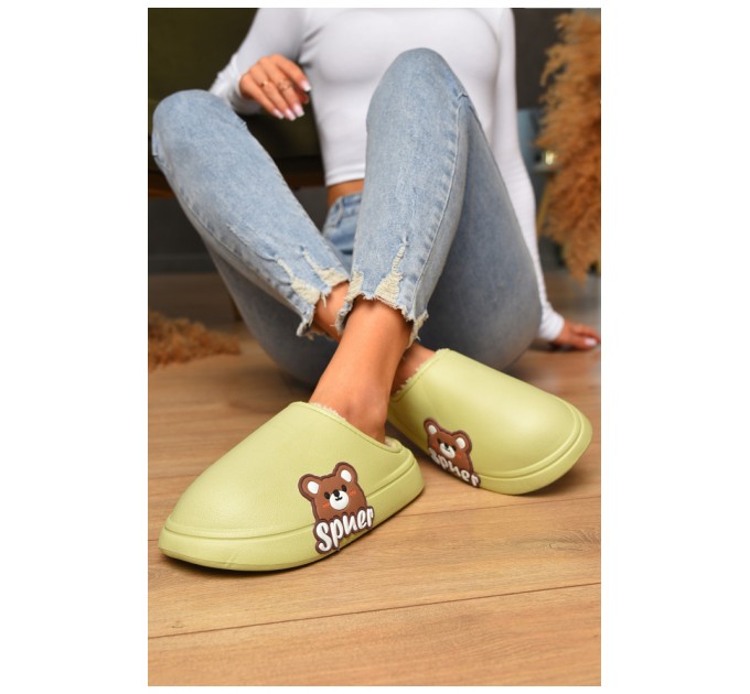 Калоші без задника утеплені салатового кольору 205560L