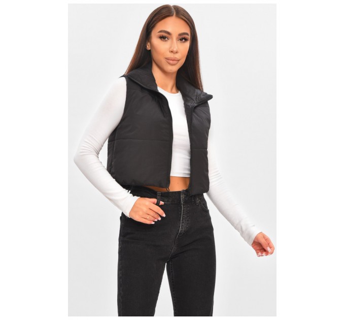 Жилетка женская демисезонная черного цвета 205688L