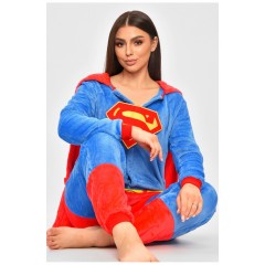 Жіноча піжама кігурумі синього кольору з принтом 205753L