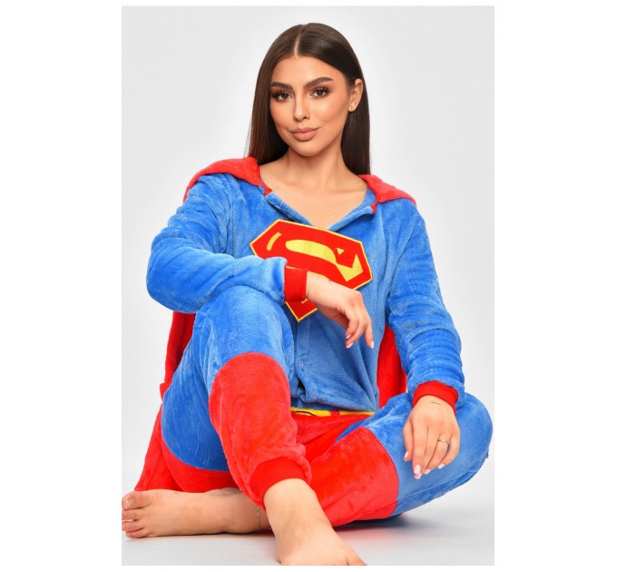 Жіноча піжама кігурумі синього кольору з принтом 205753L
