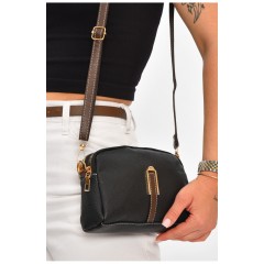 Сумка жіноча з екошкіри чорного кольору 205820L