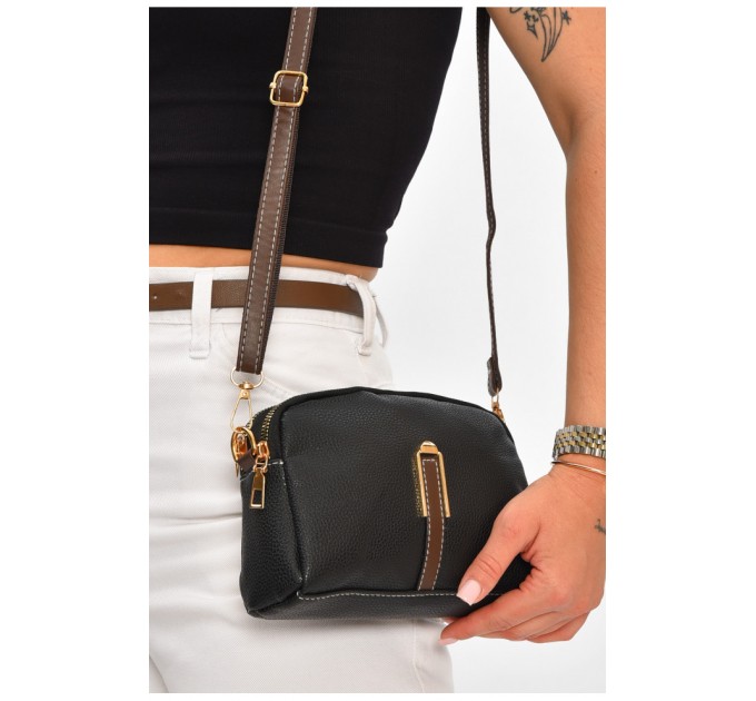 Сумка жіноча з екошкіри чорного кольору 205820L