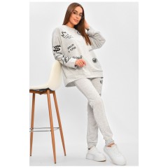 Спортивний костюм жіночий сірого кольору з принтом 205848L