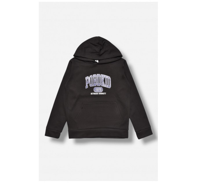 Світшот дитячий для хлопчика на флісі чорного кольору 205989L